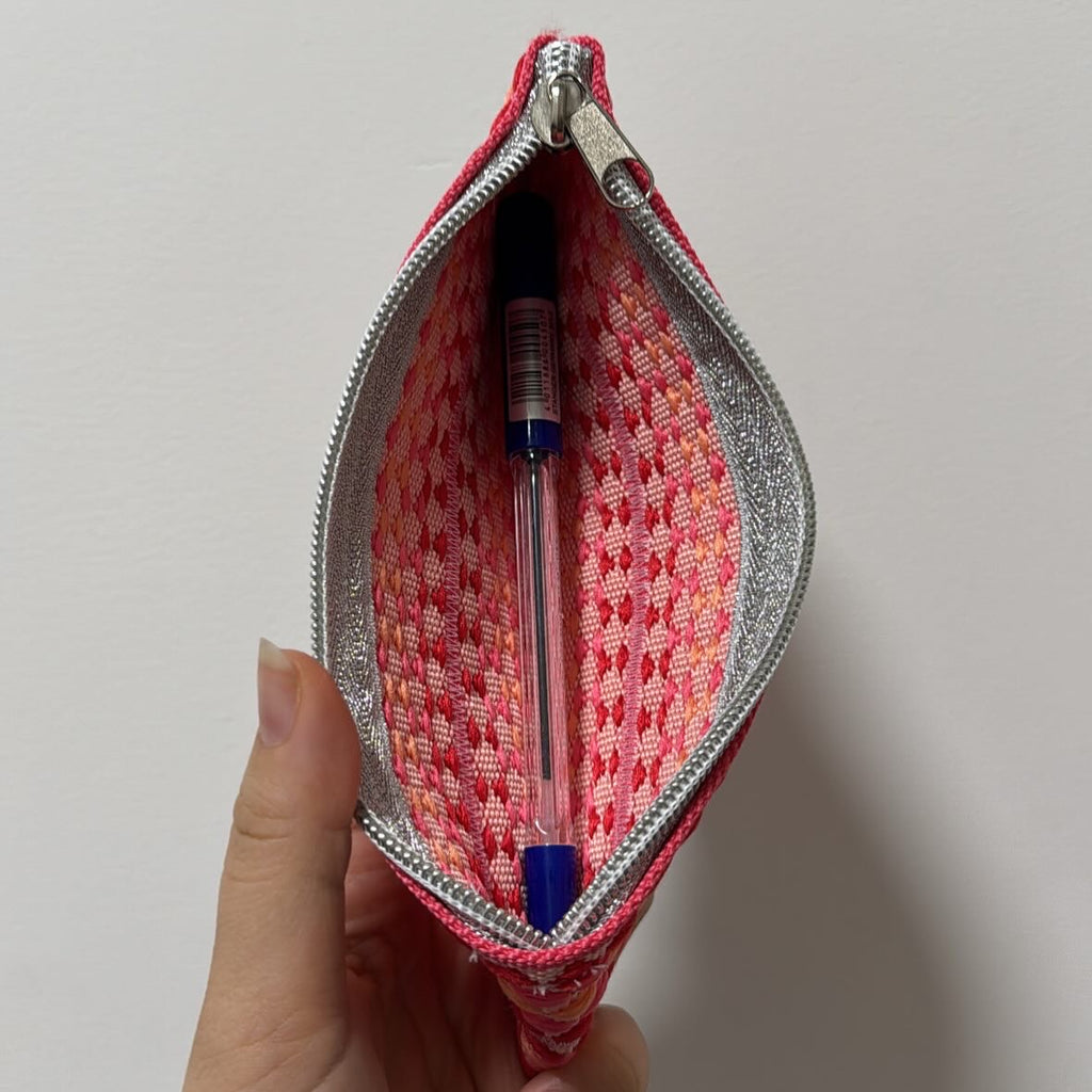 Cushion weave pen case Pink