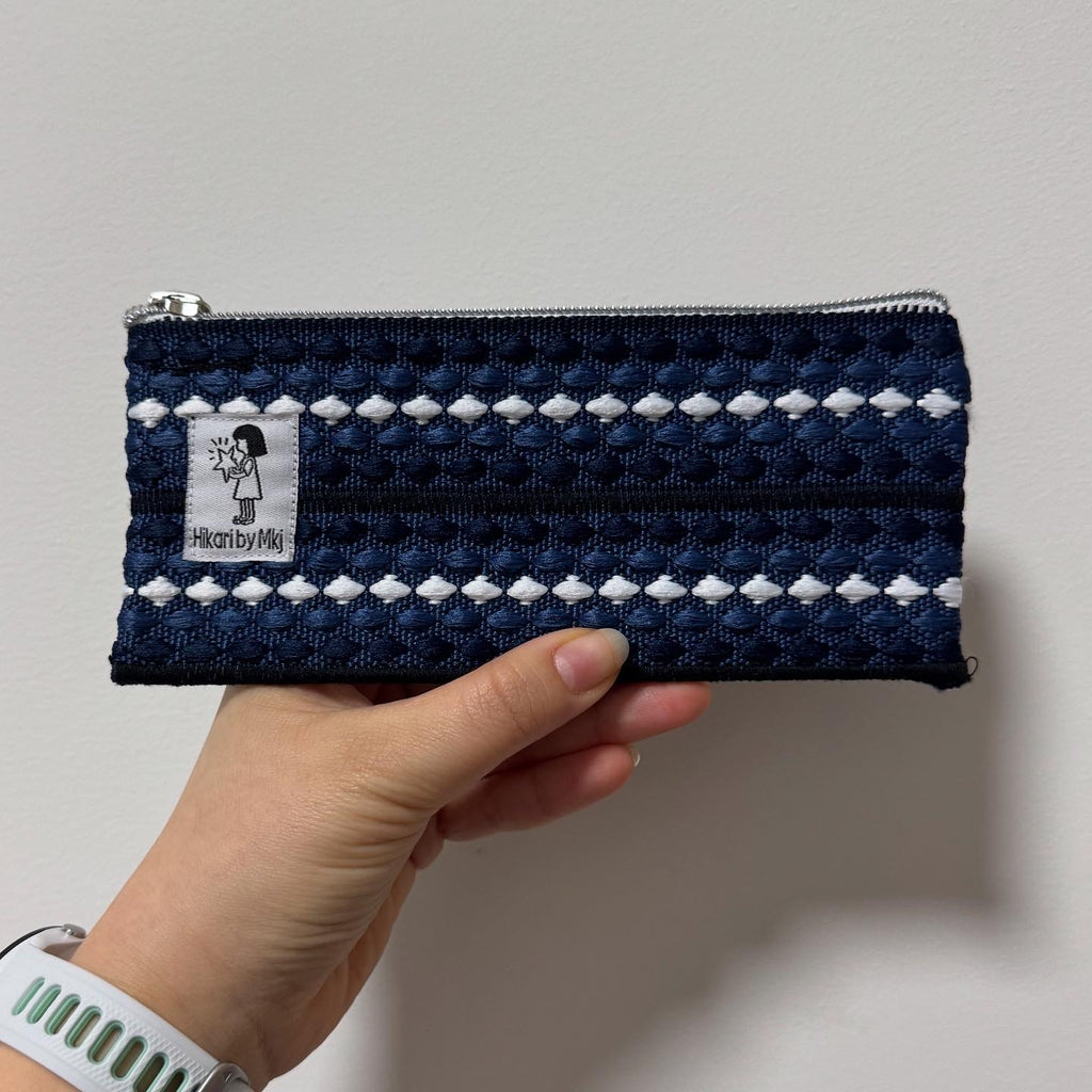 Cushion weave pen case Blue