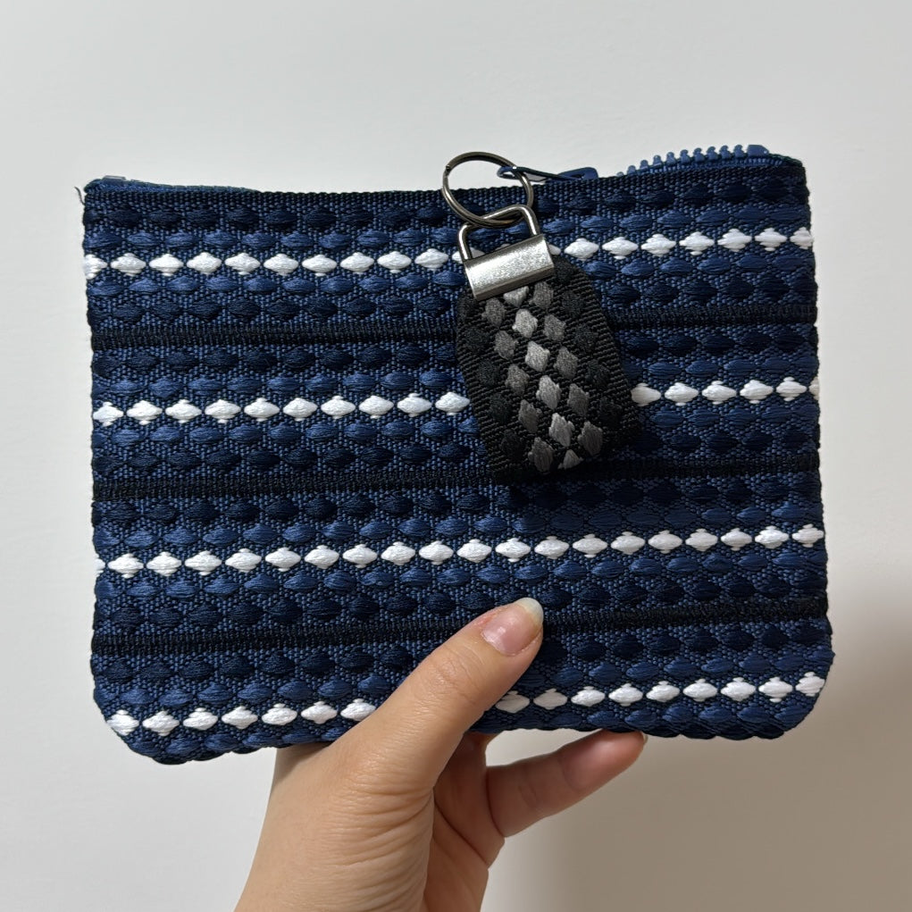 Cushion weave pouch (M) Blue