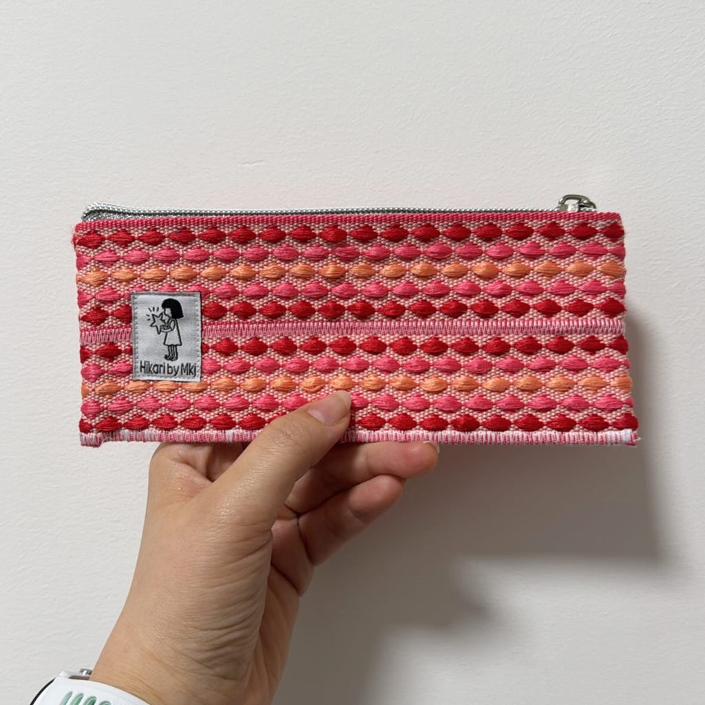 Cushion weave pen case Pink