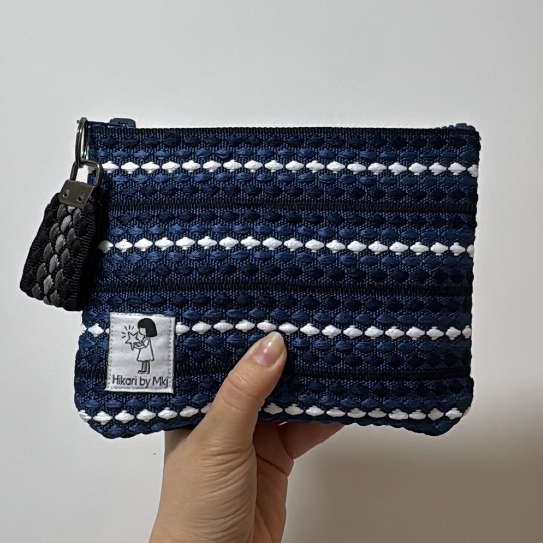 Cushion weave pouch (M) Blue