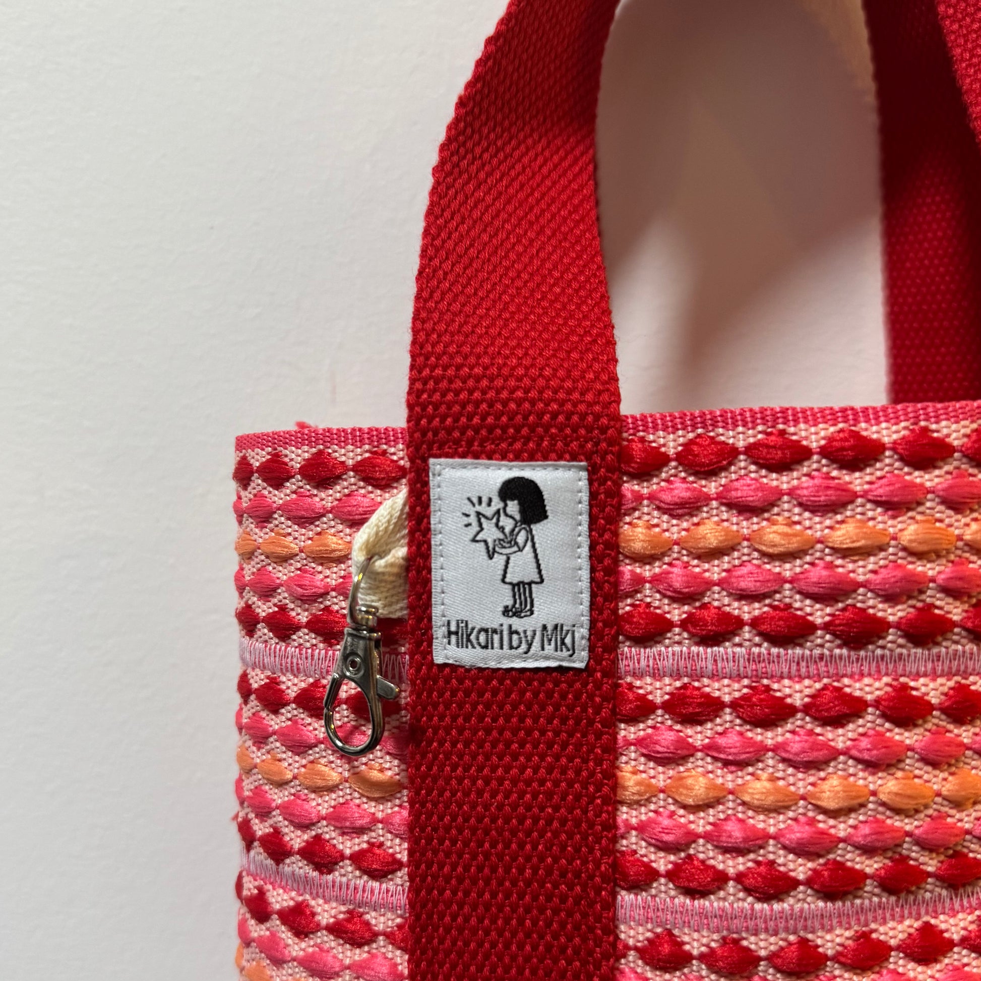 Cushion weave Hand bag Pink (S)