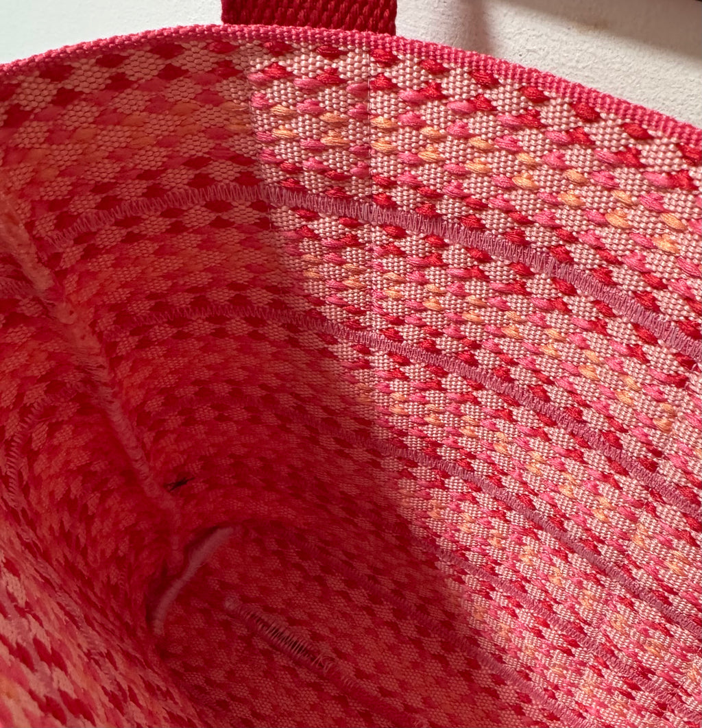 Cushion weave Hand bag Pink (S)