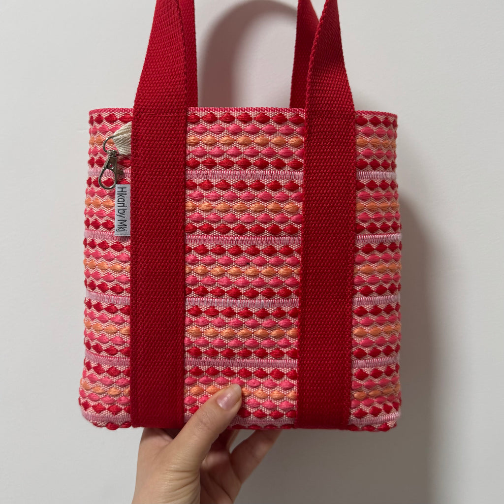 Cushion weave Hand bag Pink (S)