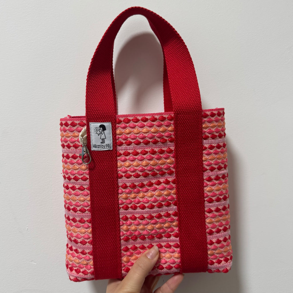Cushion weave Hand bag Pink (S)
